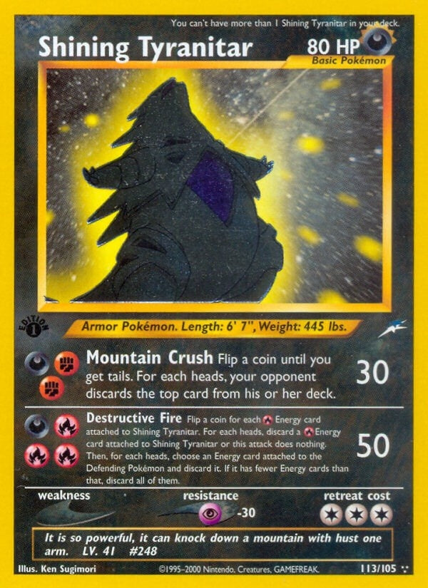 Image for Shining Tyranitar (113/105) (Neo Destiny) (N4) - Pokemon