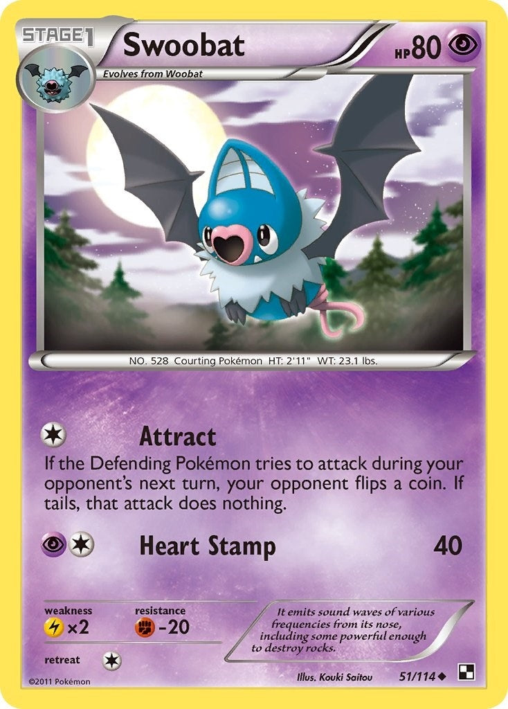 Image for Swoobat (51/114) (Black and White) (BLW) - Pokemon