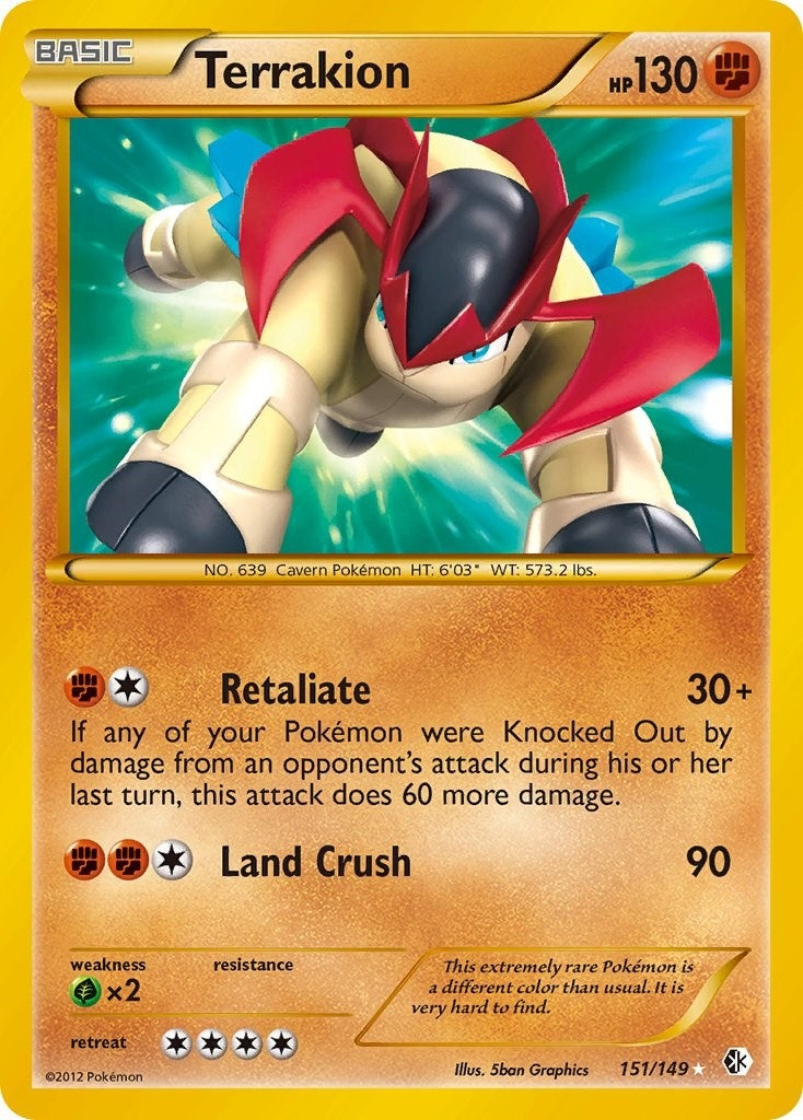 Image for Terrakion (151/149) (Boundaries Crossed) (BCR) - Pokemon