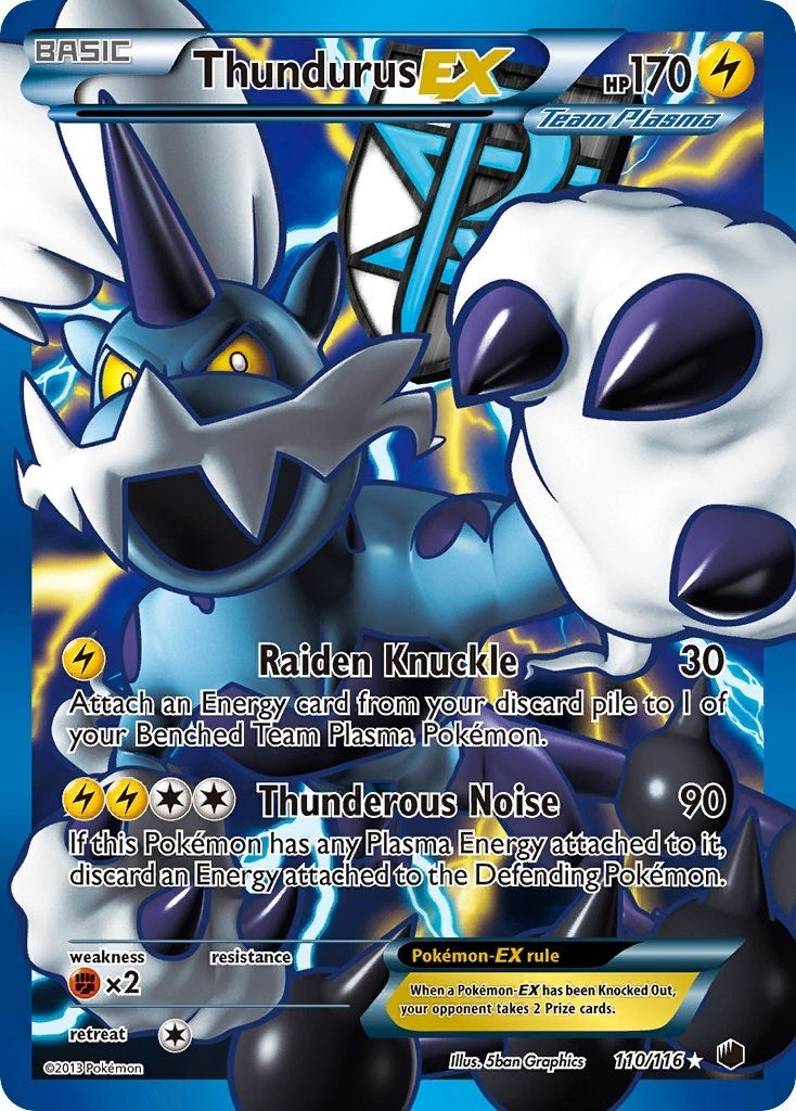 Image for Thundurus EX (Team Plasma) (110 Full Art) (110/116) (Plasma Freeze) (PLF) - Pokemon
