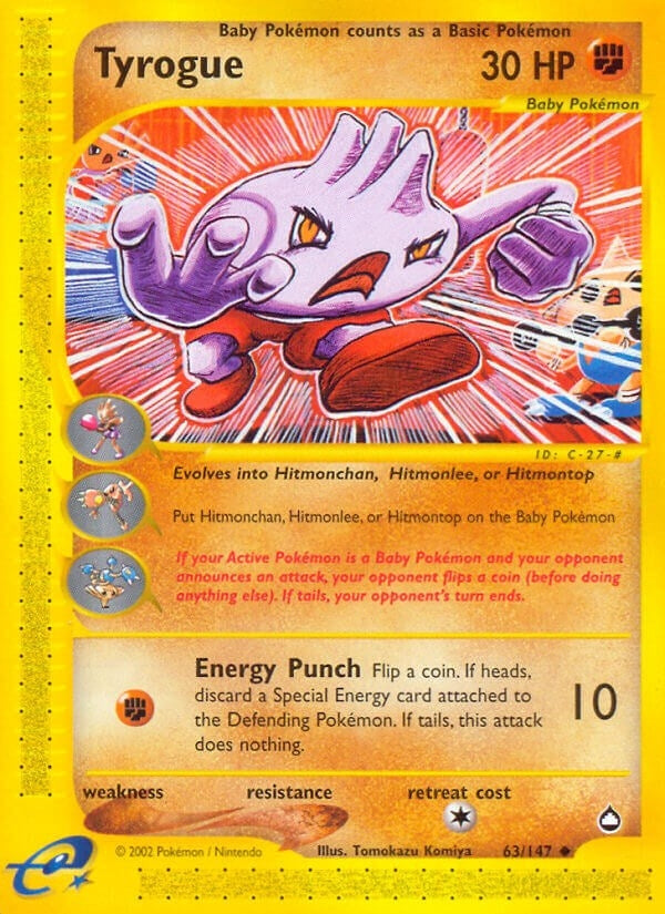 Image for Tyrogue (063/147) (Aquapolis) (AQ) - Pokemon