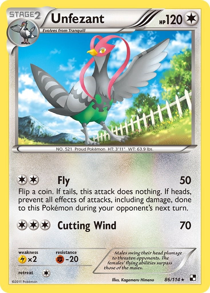 Image for Unfezant (86/114) (Black and White) (BLW) - Pokemon
