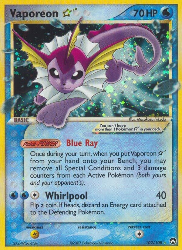 Image for Vaporeon Star (102/108) (EX Power Keepers) (PK) - Pokemon