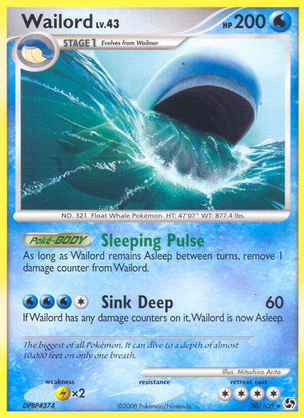 Image for Wailord (30/106) (Great Encounters) (GE) - Pokemon