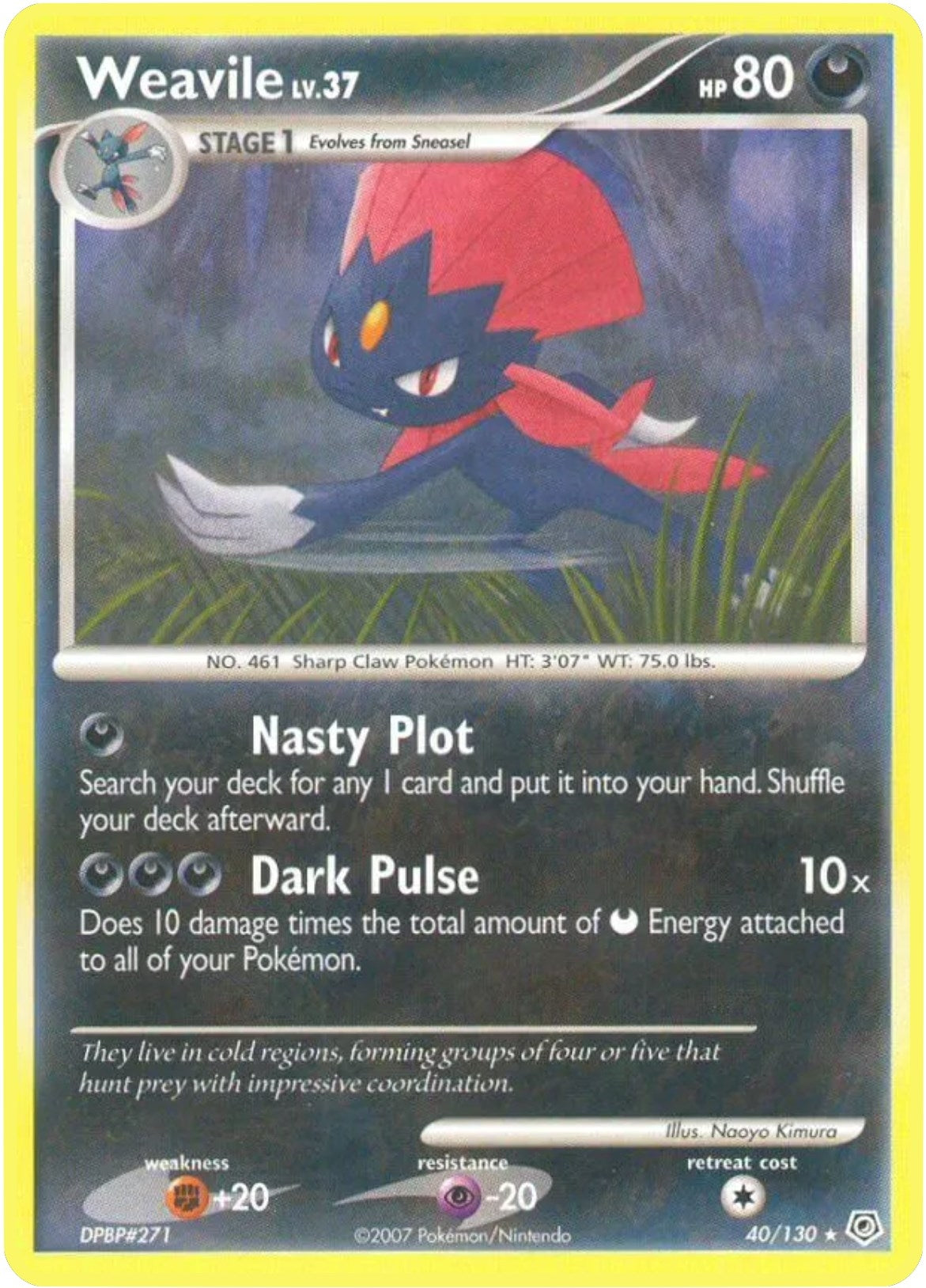 Image for Weavile (40/130) (Diamond and Pearl) (DP) - Pokemon