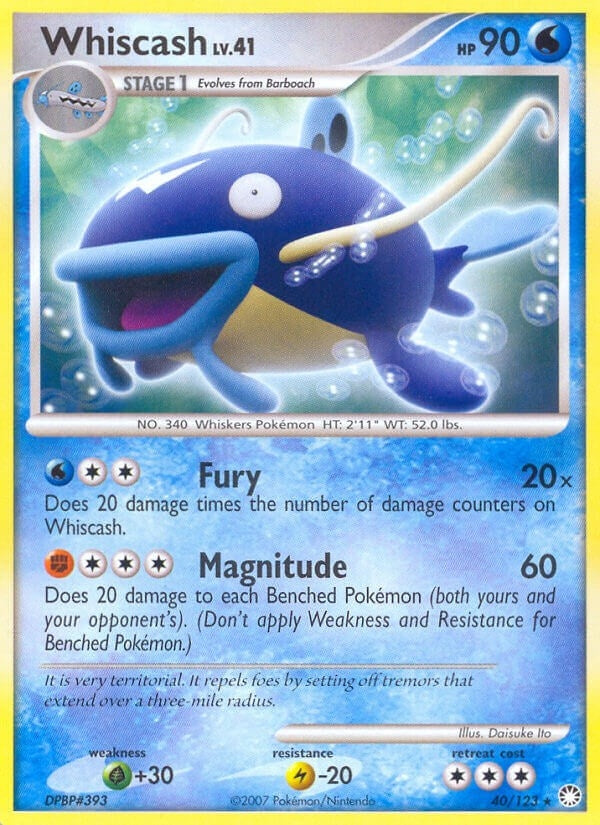 Image for Whiscash (40/123) (Mysterious Treasures) (MT) - Pokemon