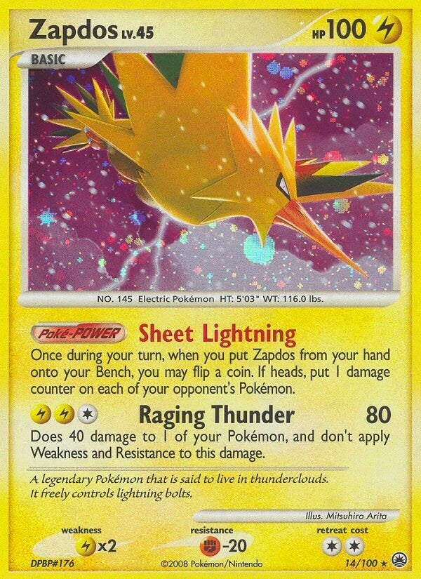 Image for Zapdos (14/100) (Majestic Dawn) (MD) - Pokemon