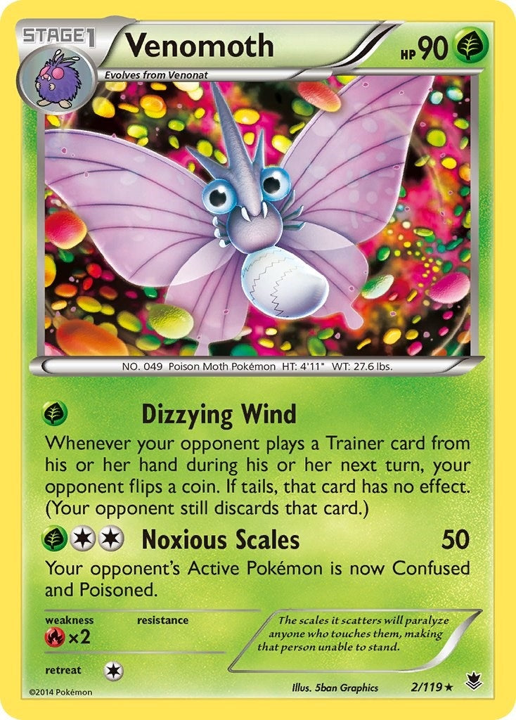 Image for Venomoth (2/119) (XY - Phantom Forces) (PHF) - Pokemon