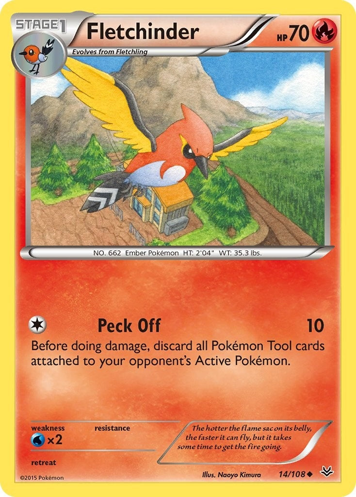 Image for Fletchinder (14/108) (XY - Roaring Skies) (ROS) - Pokemon
