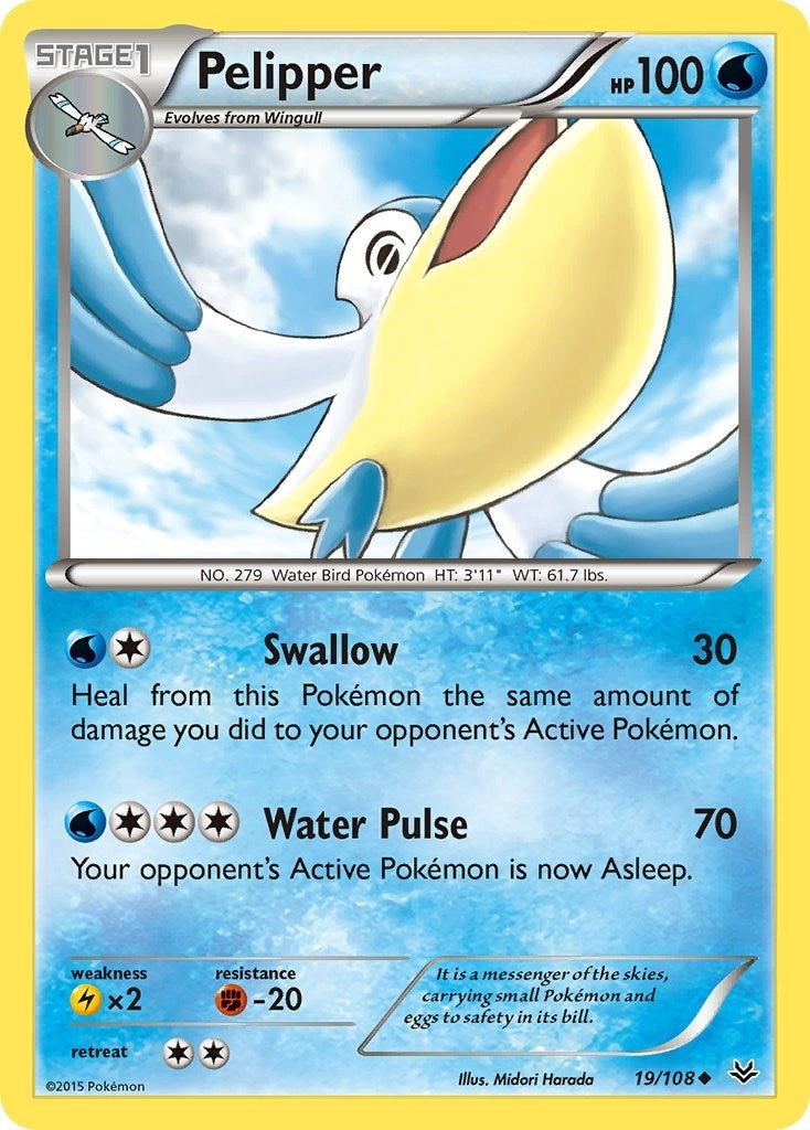 Image for Pelipper (19/108) (XY - Roaring Skies) (ROS) - Pokemon