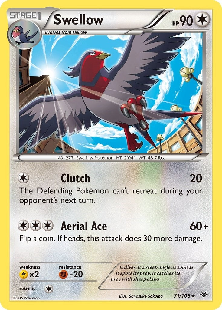 Image for Swellow (71) (71/108) (XY - Roaring Skies) (ROS) - Pokemon