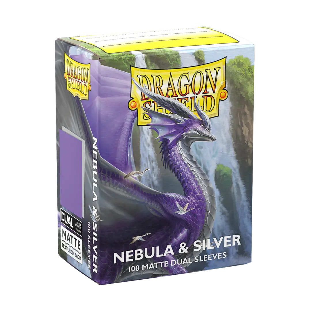 Dragon Shield - Standard 'Nebula & Silver' DUAL Matte Sleeves 100 pack - PokeBox USA