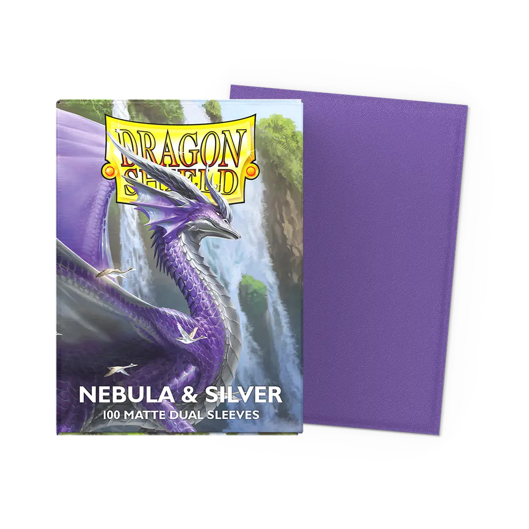 Dragon Shield - Standard 'Nebula & Silver' DUAL Matte Sleeves 100 pack - PokeBox USA