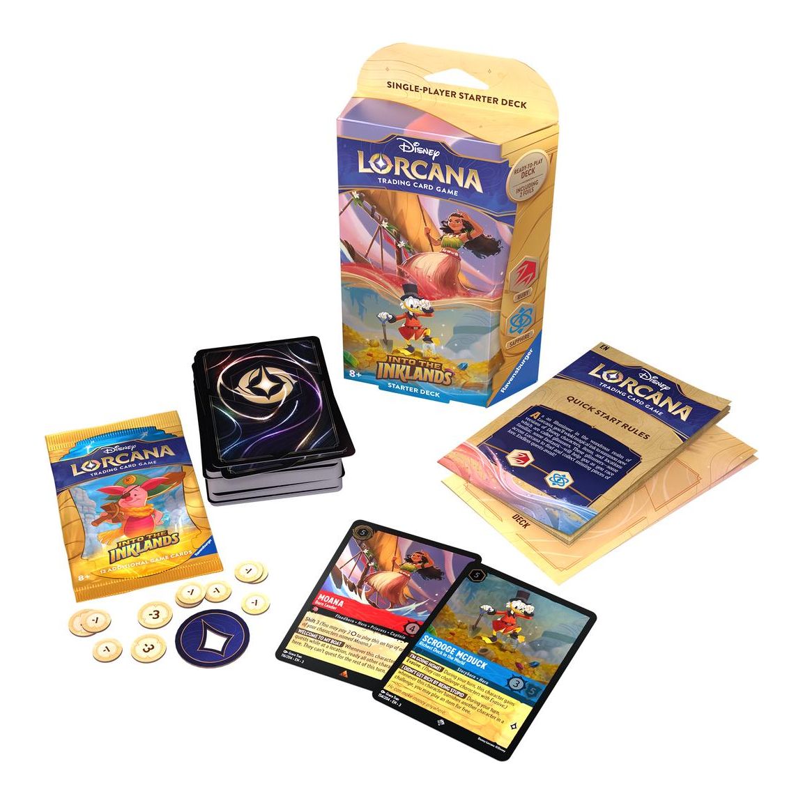 Disney Lorcana TCG - Set 3: Into The Inklands - Ruby and Sapphire Starter Deck - PokeBox USA