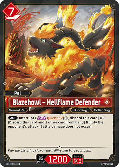 Image for Blazehowl – Hellflame Defender (EBP01-014) (Dawn of Palpagos) (EBP01) - Palworld Official Card Game