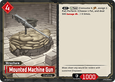 Image for Mounted Machine Gun (EBP01-015) (Dawn of Palpagos) (EBP01) - Palworld Official Card Game