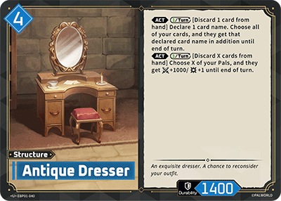 Image for Antique Dresser (EBP01-040) (Dawn of Palpagos) (EBP01) - Palworld Official Card Game