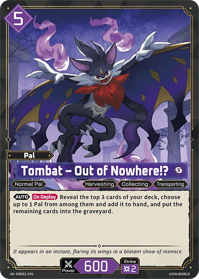Image for Tombat – Out of Nowhere!? (EBP01-076) (Dawn of Palpagos) (EBP01) - Palworld Official Card Game