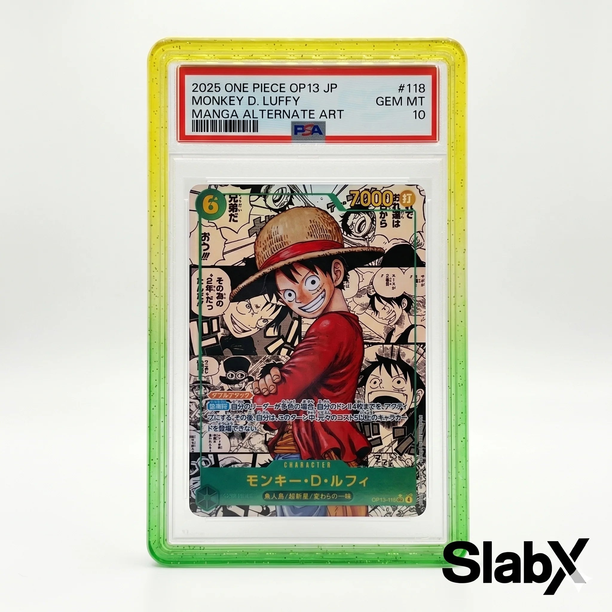 SlabX: Lime Radiance - Green and Yellow Guard for Standard PSA Slabs