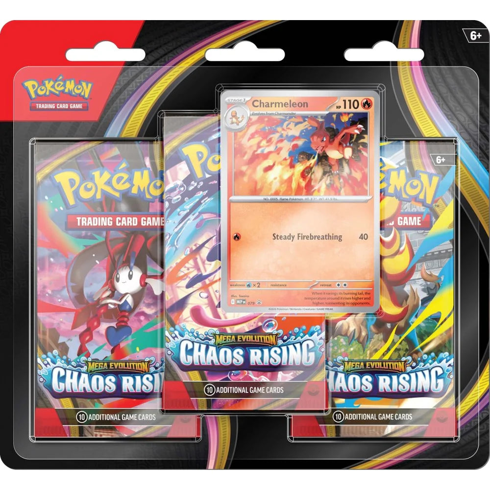 POKÉMON TCG: Mega Evolution ME04 - Chaos Rising 3-Booster Blister - PokeBox USA