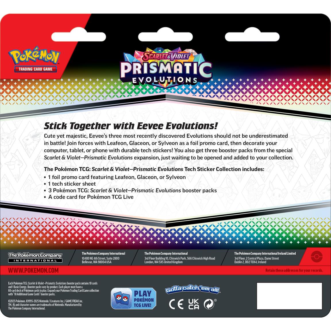 POKÉMON TCG Scarlet & Violet Prismatic Evolutions Tech Sticker Collection Blister - PokeBox USA