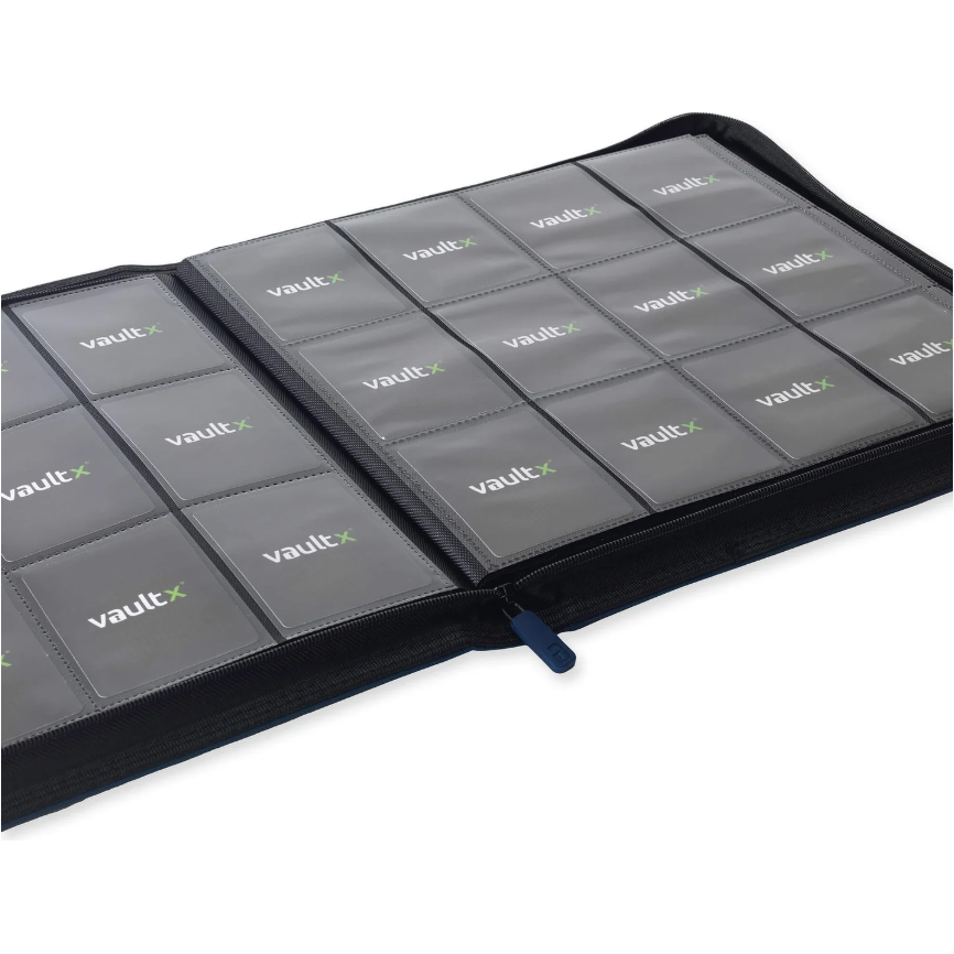 Vaultx - 12-Pocket Exo-Tec® Zip Binder XL - Royal Blue - PokeBox USA