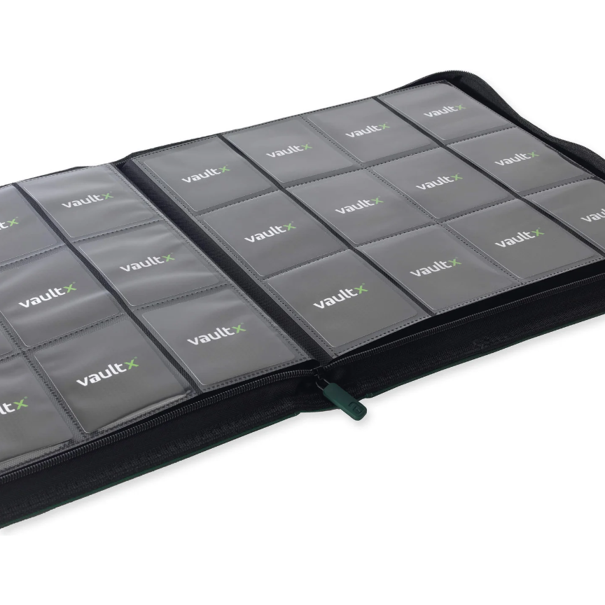 Vaultx - 12-Pocket Exo-Tec® Zip Binder XL - Forest Green - PokeBox USA