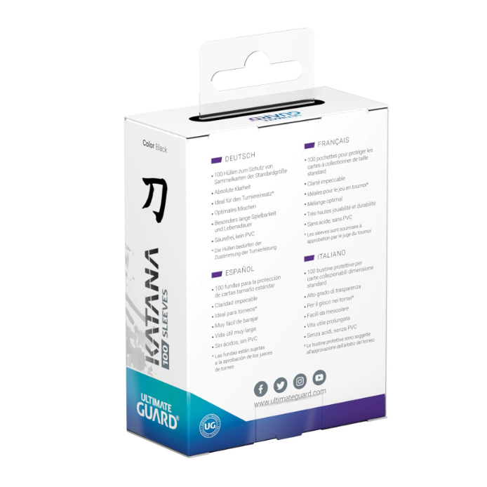 Ultimate Guard Katana Standard Size Sleeves Black (100)