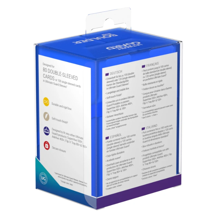 Ultimate Guard Boulder Deck Case 80+ Standard Size Sapphire Deck Box