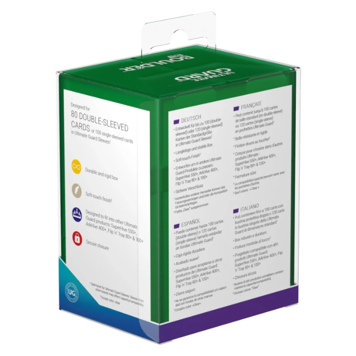 Ultimate Guard Boulder Deck Case 80+ Standard Size Emerald Deck Box