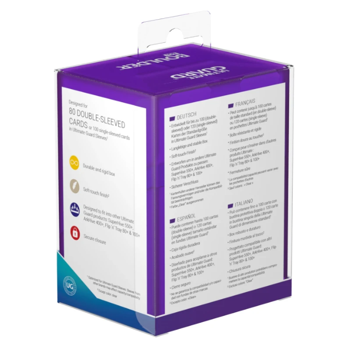 Ultimate Guard Boulder Deck Case 80+ Standard Size Amethyst Deck Box