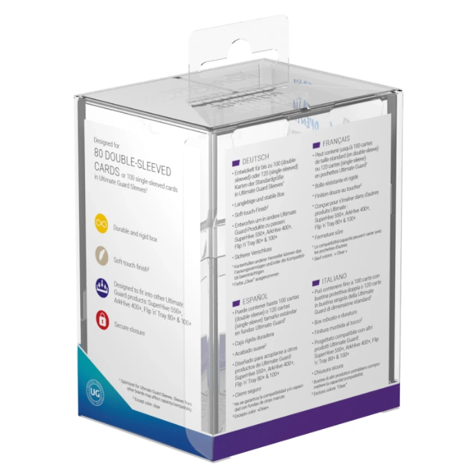 Ultimate Guard Boulder Deck Case 80+ Standard Size Clear Deck Box