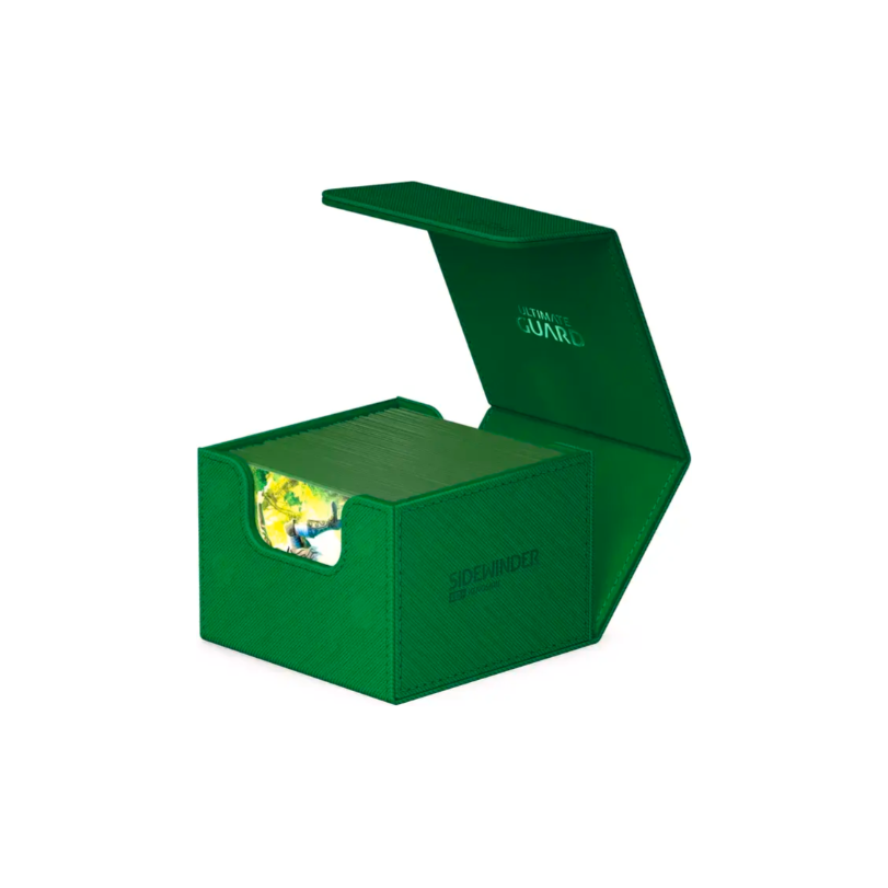 Ultimate Guard Sidewinder Deck Case 100+ Xenoskin Standard Size Monocolor Green Deck Box - PokeBox USA