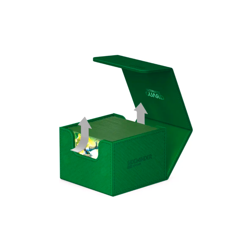 Ultimate Guard Sidewinder Deck Case 100+ Xenoskin Standard Size Monocolor Green Deck Box - PokeBox USA