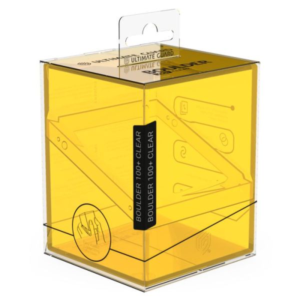 Ultimate Guard Boulder Deck Case 100+ Clear Standard Size Amber Deck Box - PokeBox USA