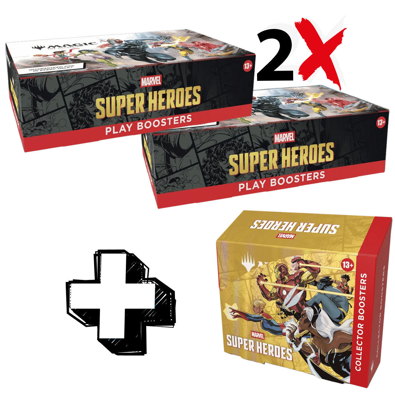Magic The Gathering | Universes Beyond: Marvel Super Heroes Bundle Collector Booster Box + 2 Play Booster Boxes