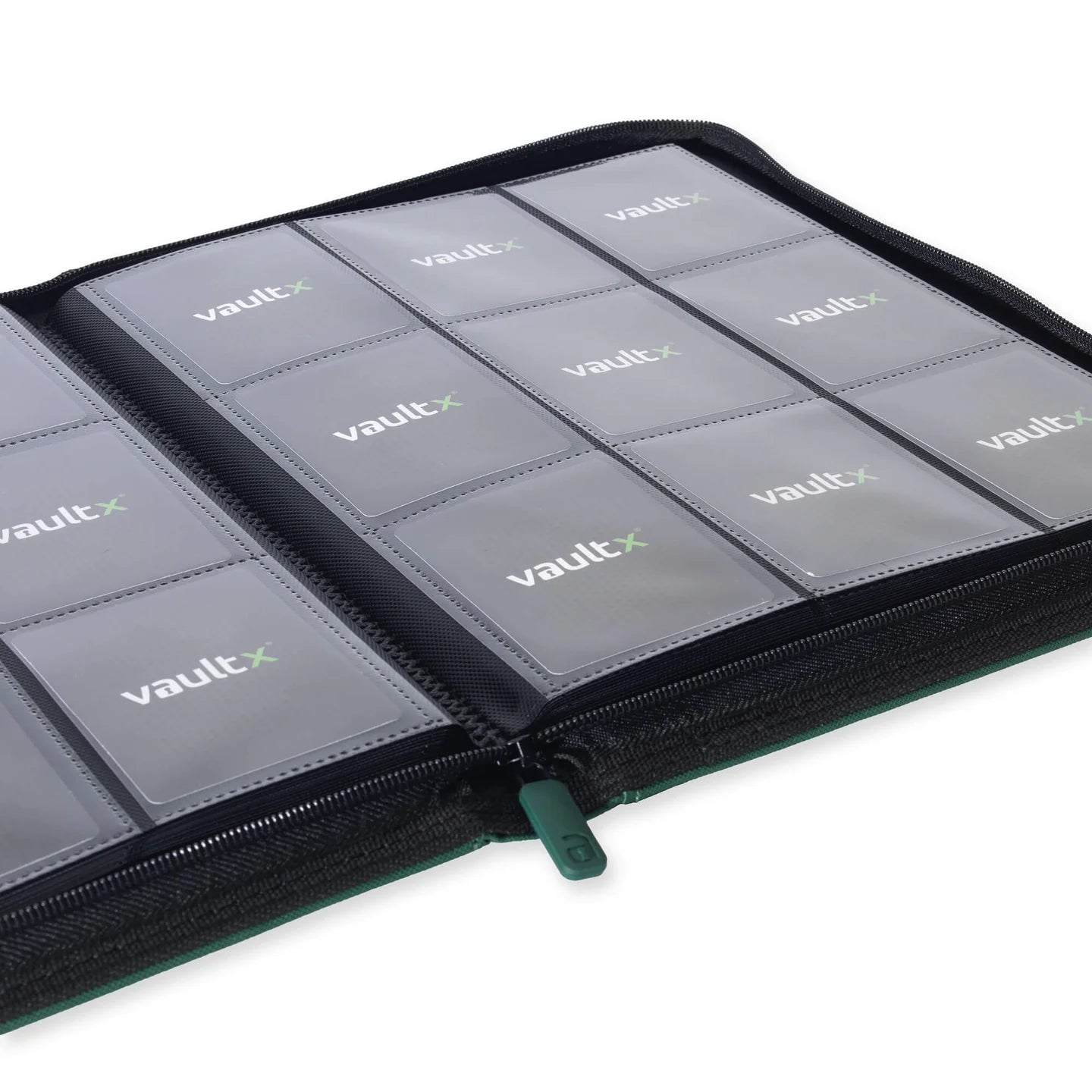Vaultx - 9-Pocket Exo-Tec® Zip Binder - Forest Green - PokeBox USA