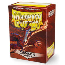 Dragon Shield - Standard 'Crimson' Matte Sleeves 100 pack - PokeBox USA