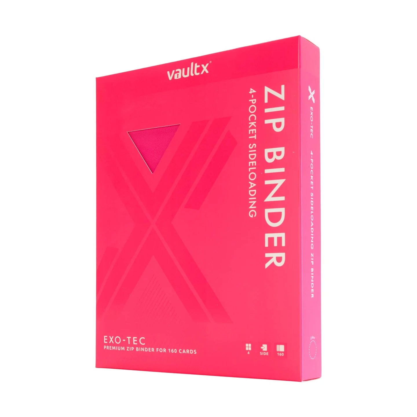 Vaultx - 4-Pocket Exo-Tec® Zip Binder - Special Edition Neon Pink