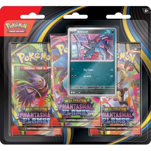 Pokemon TCG: Mega Evolution ME02 - Phantasmal Flames Three Booster Blister (Random) - PokeBox USA
