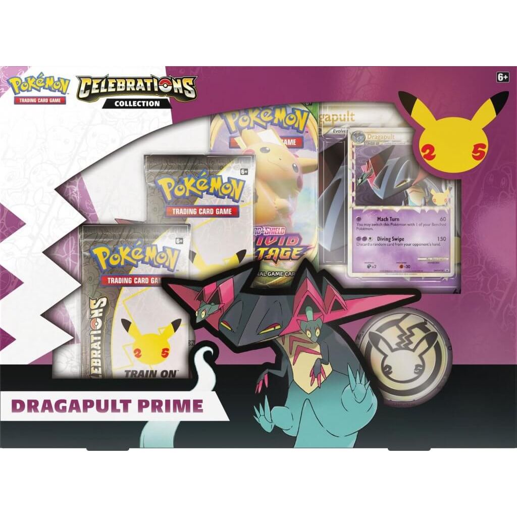 PRE-ORDER - POKÉMON TCG Celebrations - Dragapult Prime Collection Box - PokéBox Australia