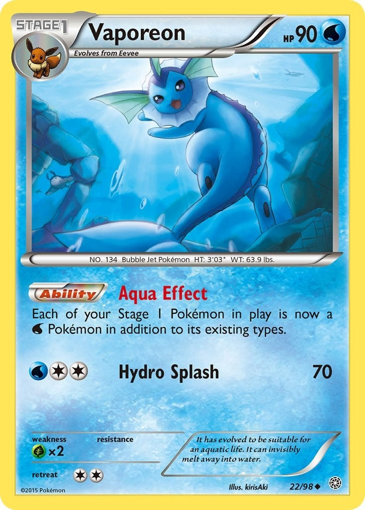 Image for Vaporeon (22/98) (XY - Ancient Origins) (AOR) - Pokemon