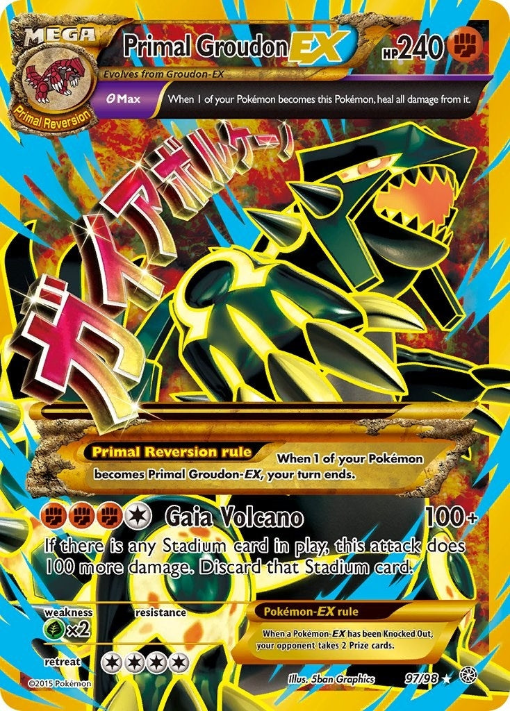 Image for Primal Groudon EX (Shiny Full Art) (97/98) (XY - Ancient Origins) (AOR) - Pokemon