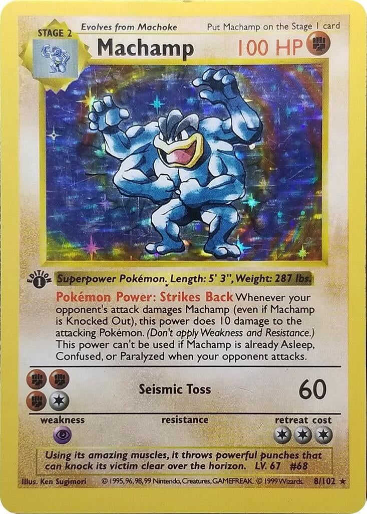 Image for Machamp - 8/102 (Base Set Shadowless) (008/102) (Deck Exclusives) (PR) - Pokemon