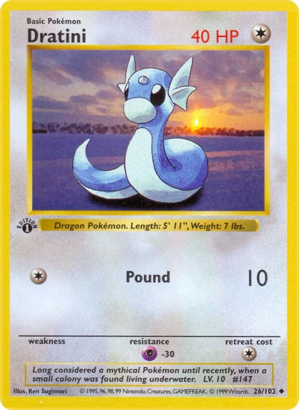 Image for Dratini (026/102) (Base Set (Shadowless)) (BSS) - Pokemon
