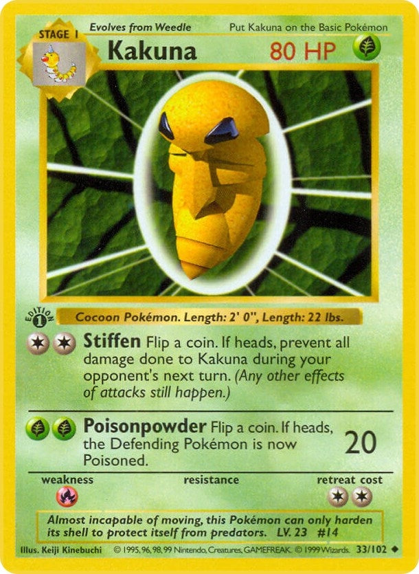 Image for Kakuna (033/102) (Base Set (Shadowless)) (BSS) - Pokemon