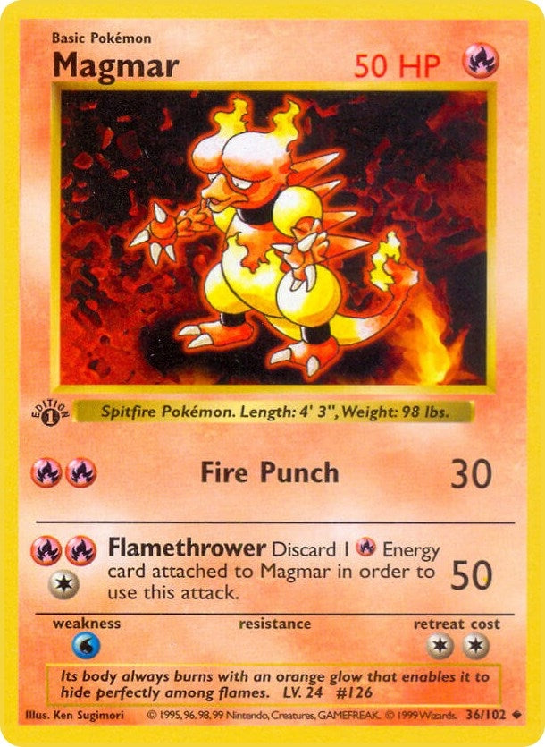 Image for Magmar (036/102) (Base Set (Shadowless)) (BSS) - Pokemon