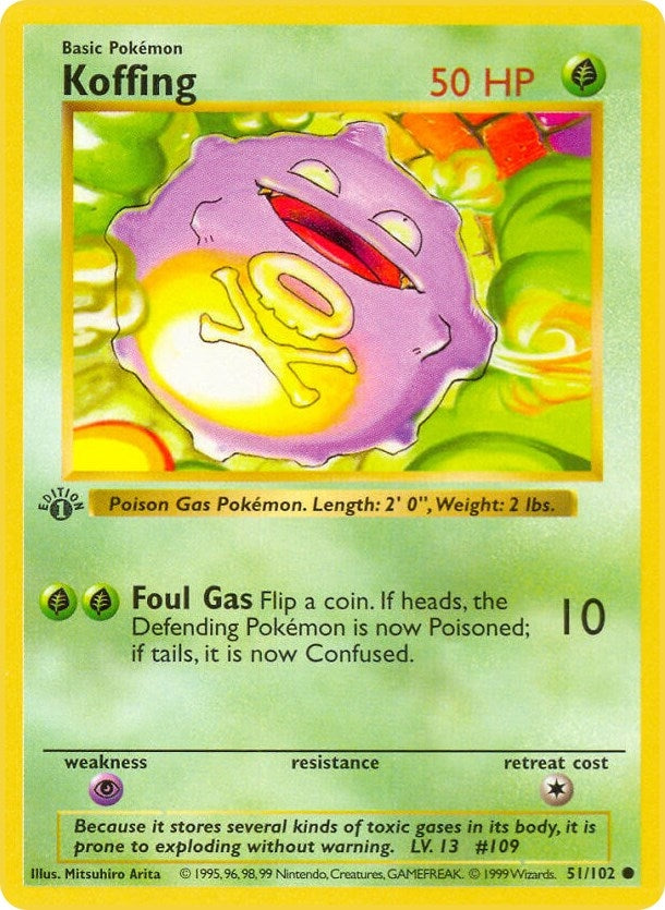 Image for Koffing (051/102) (Base Set (Shadowless)) (BSS) - Pokemon