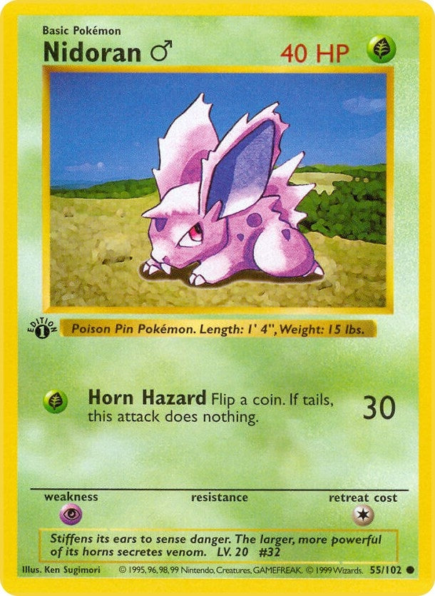 Image for Nidoran M (055/102) (Base Set (Shadowless)) (BSS) - Pokemon