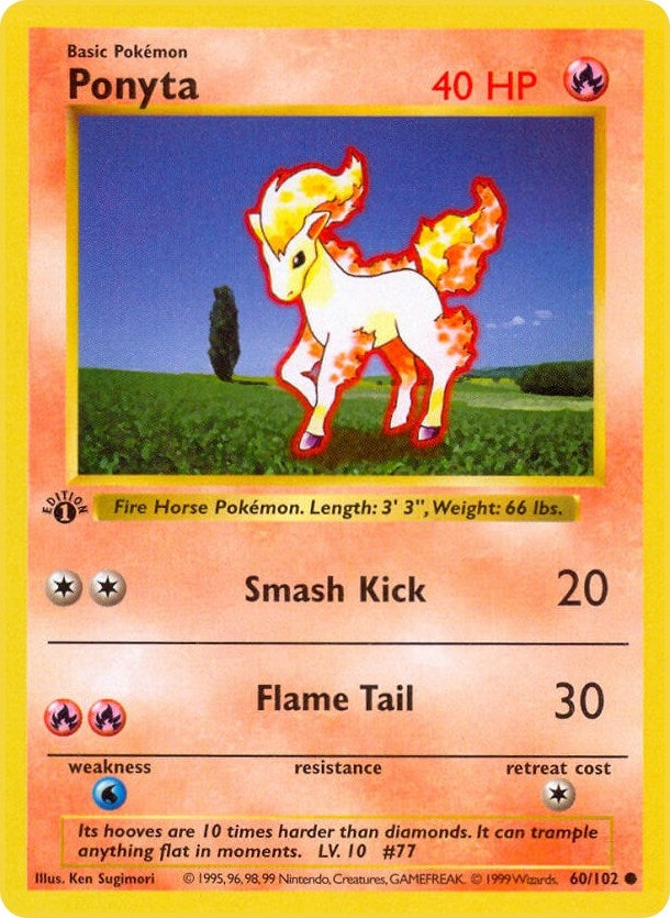 Image for Ponyta (060/102) (Base Set (Shadowless)) (BSS) - Pokemon